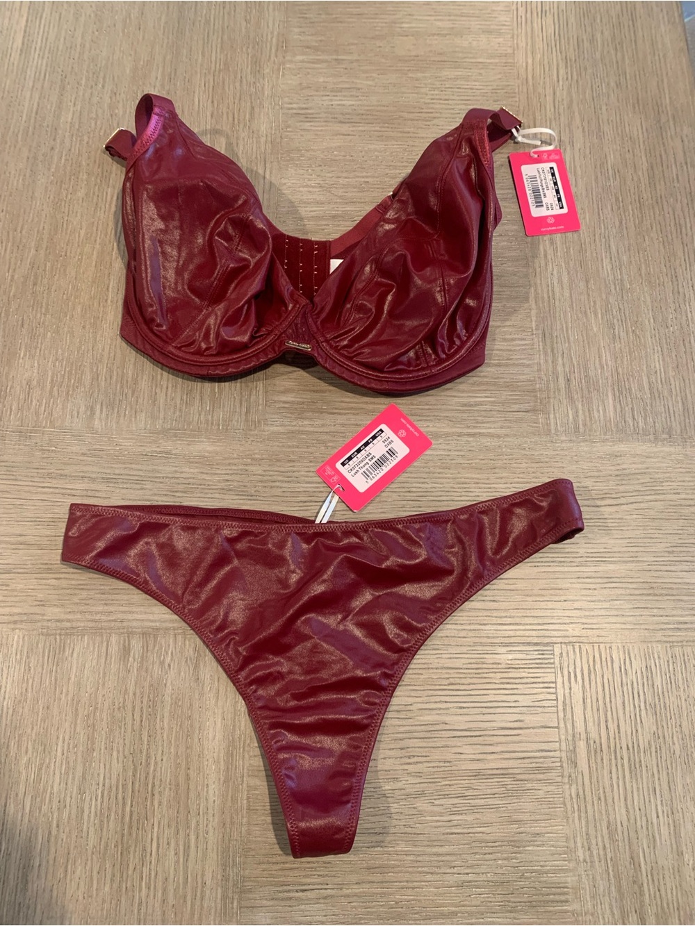 Curvy Kate Burgundy bra and thong set